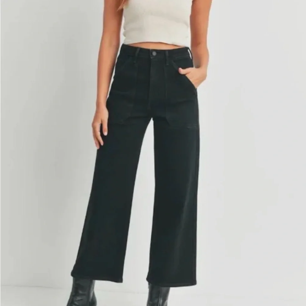 Just Black Cargo Wide-Leg Jeans - Picture 1 of 6